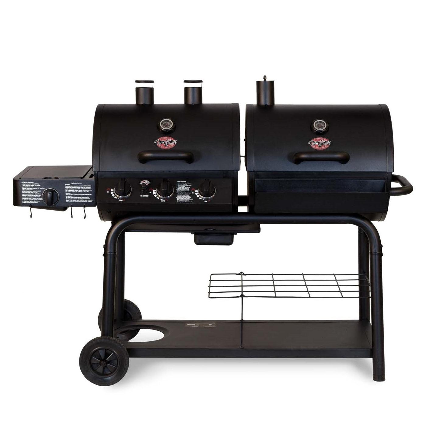Char-Griller Duo‚ 5050 Gas and Charcoal BBQ with Side Burner
