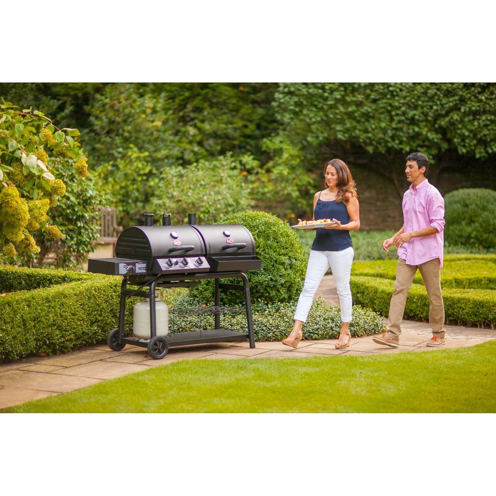 Char-Griller Duo‚ 5050 Gas and Charcoal BBQ with Side Burner