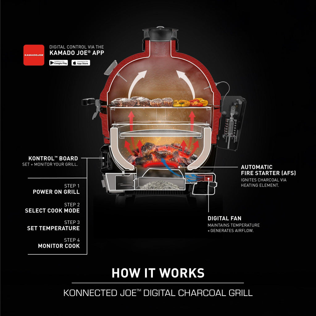 Kamado Joe Classic Konnected Joe‚ Digital Charcoal Grill and Smoker